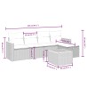 Salon de jardin avec coussins 6 pcs beige résine tressée 509007509007