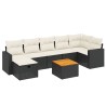 Salon de jardin 8 pcs avec coussins noir résine tressée 509008509008