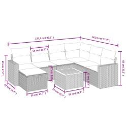 Salon de jardin 8 pcs avec coussins noir résine tressée 509011509011