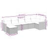 Salon de jardin 7 pcs avec coussins noir résine tressée 509015509015