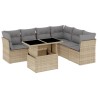 Salon de jardin avec coussins 7 pcs beige résine tressée 509028509028
