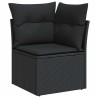 Salon de jardin 7 pcs avec coussins noir résine tressée 509037509037
