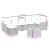 Salon de jardin 8 pcs avec coussins noir résine tressée 509040509040