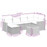 Salon de jardin 7 pcs avec coussins noir résine tressée 509041509041
