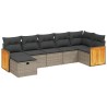 Salon de jardin avec coussins 7 pcs gris résine tressée 509054509054