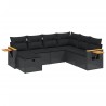 Salon de jardin 7 pcs avec coussins noir résine tressée 509062509062