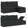 Salon de jardin 7 pcs avec coussins noir résine tressée 509062509062