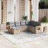 Salon de jardin avec coussins 7pcs mélange beige résine tressée 509064509064