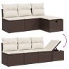 Salon de jardin avec coussins 7 pcs marron résine tressée 509072509072