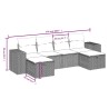 Salon de jardin 6 pcs avec coussins gris clair résine tressée 509078509078