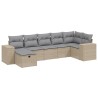 Salon de jardin avec coussins 7pcs mélange beige résine tressée 509088509088