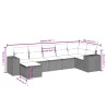 Salon de jardin avec coussins 7pcs mélange beige résine tressée 509088509088