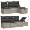 Salon de jardin avec coussins 7 pcs gris clair résine tressée 509090509090