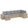 Salon de jardin avec coussins 7pcs mélange beige résine tressée 509091509091