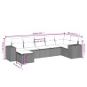 Salon de jardin avec coussins 7 pcs gris clair résine tressée 509093509093