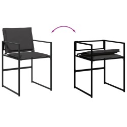 Ensemble à manger de jardin avec coussins 9 pcs noir textilène 509111509111