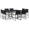 Ensemble à manger de jardin 9pcs coussins noir résine tressée 509114509114