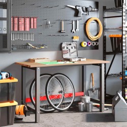 Établi marron clair 140x60x81,5 cm bois de chêne massif 509135509135