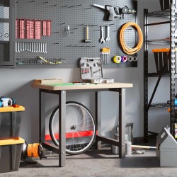 Établi 100x60x83 cm bois de chêne massif rectangulaire 509137509137