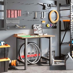 Établi marron clair 100x60x81,5 cm bois de chêne massif 509139509139