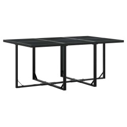 Ensemble à manger de jardin 7 pcs Noir Résine tressée 509147509147