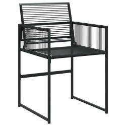 Ensemble à manger de jardin 7 pcs Noir Résine tressée 509147509147