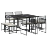 Ensemble à manger de jardin 9pcs coussins noir résine tressée 509148509148