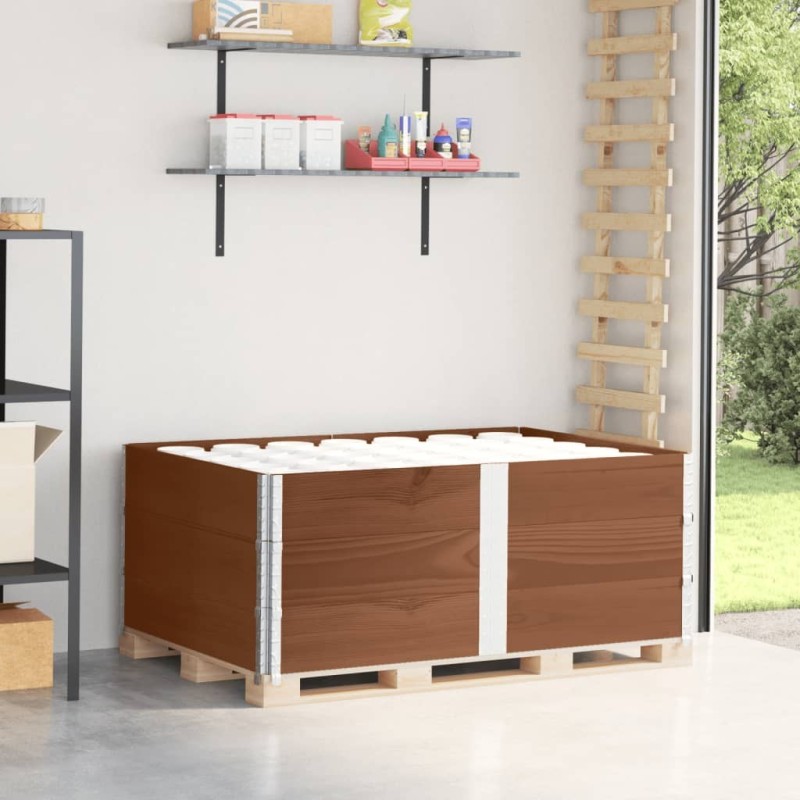 Colliers de palette 3 pcs marron 150x100 cm bois de pin solide 509154509154