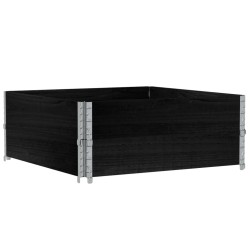 Jardinière noir 100x100 cm bois massif de pin 509160509160