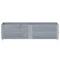 Jardinière gris 150x50 cm bois massif de pin 509169509169