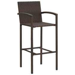 Ensemble de bar de jardin 7 pcs marron bois massif acacia rotin 509176509176