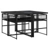Ensemble à manger de jardin coussins 5pcs noir résine tressée 509177509177