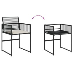 Ensemble à manger de jardin coussins 5pcs noir résine tressée 509177509177