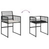 Ensemble à manger de jardin coussins 5pcs noir résine tressée 509177509177