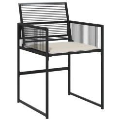 Ensemble à manger de jardin coussins 5pcs noir résine tressée 509177509177