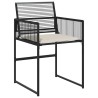 Ensemble à manger de jardin coussins 5pcs noir résine tressée 509177509177