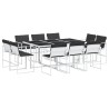 Ensemble à manger de jardin avec coussins 11pcs blanc textilène 509179509179