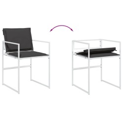 Ensemble à manger de jardin avec coussins 11pcs blanc textilène 509179509179