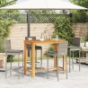 Ensemble de bar de jardin 5 pcs gris bois massif acacia rotin 509183509183