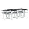 Ensemble à manger de jardin avec coussins 9 pcs blanc textilène 509184509184