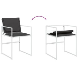 Ensemble à manger de jardin avec coussins 9 pcs blanc textilène 509184509184