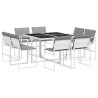 Ensemble à manger de jardin avec coussins 9 pcs blanc textilène 509185509185