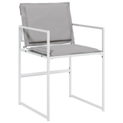 Ensemble à manger de jardin avec coussins 9 pcs blanc textilène 509185509185