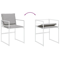 Ensemble à manger de jardin avec coussins 9 pcs blanc textilène 509185509185