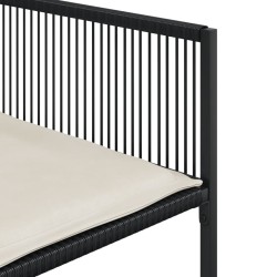 Ensemble à manger de jardin coussins 7 pcs noir résine tressée 509186509186