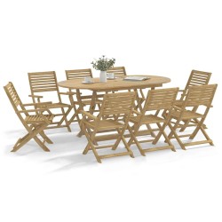 Ensemble à manger de jardin 9 pcs bois d'acacia solide 509187509187