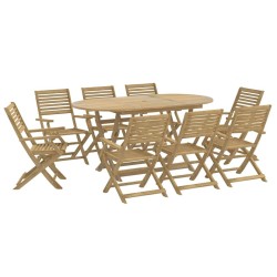 Ensemble à manger de jardin 9 pcs bois d'acacia solide 509187509187