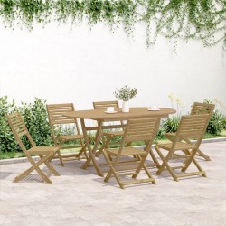 Ensemble à manger de jardin 7 pcs Bois d'acacia solide 509188509188