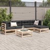 Salon de jardin 6 pcs avec coussins bois de pin massif 509202509202