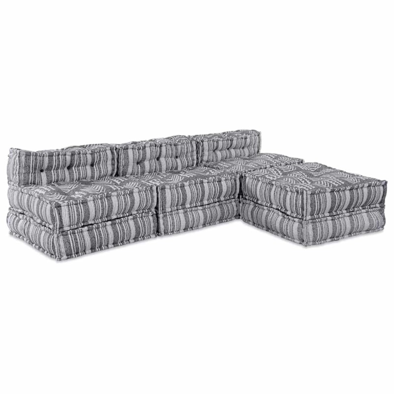 Unité de canapé modulaire 4 pcs Impression Grise Tissu 509222509222